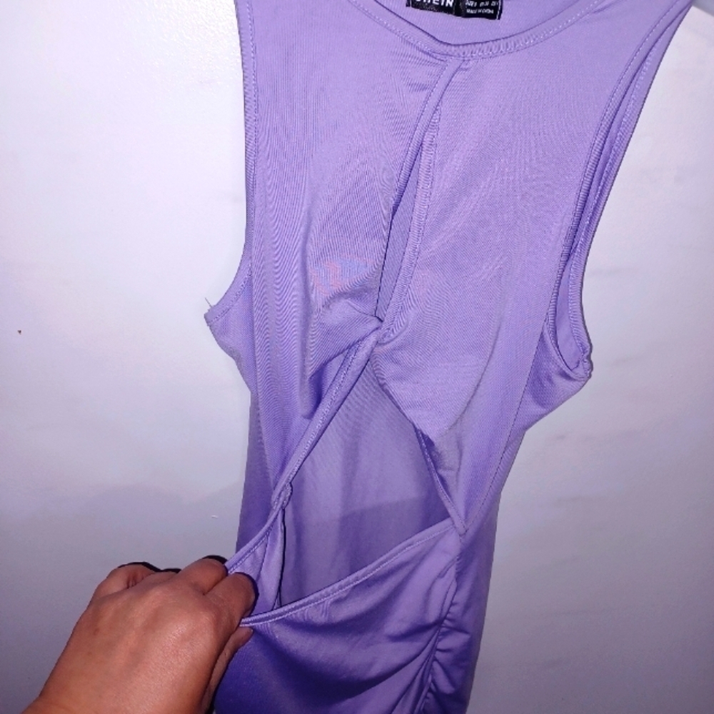 Lavender - Keyhole Chest- Midsection - Mini Dress - W Sz Small-4 - Picture 3 of 7